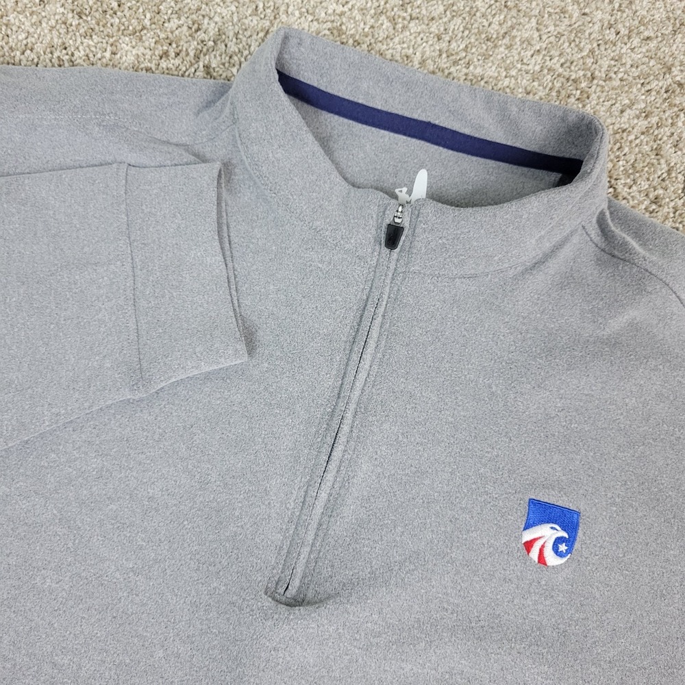 Johnnie O Mens XL Solid Gray Performance Stretch Quarter Zip Long Sleeve